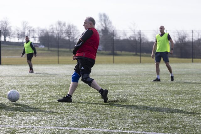Over 50s football with Hellraisers — players in action